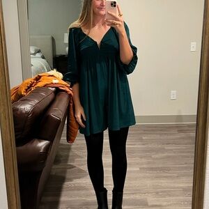 Dark green long sleeved Romper